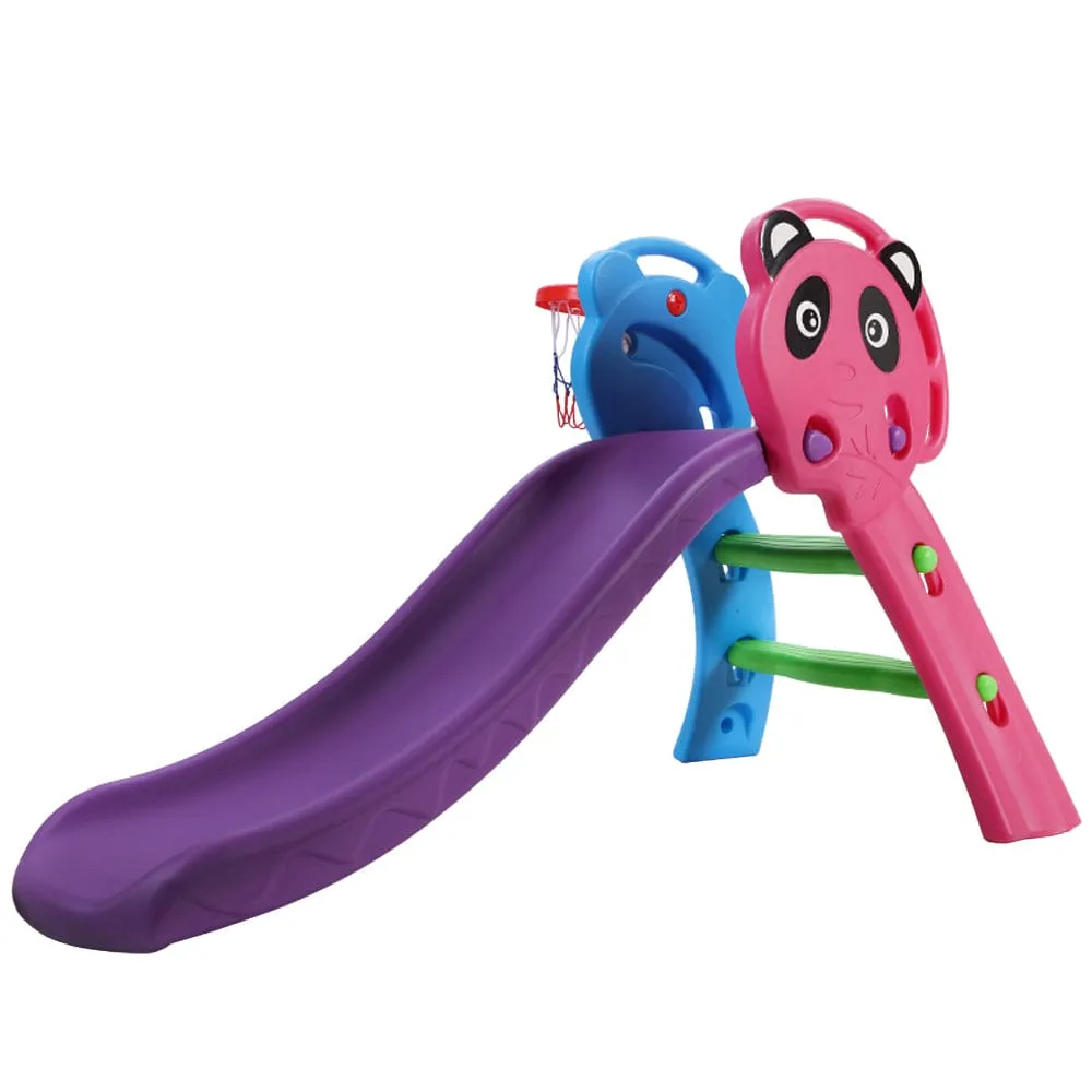 Keezi Kids Slide Set Basketball Hoop Indoor Outdoor Playground Toys 100cm Blue - ONLINE ONLY