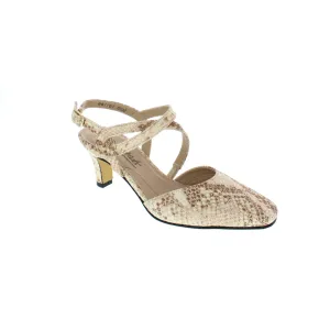 LA PUMP SLINGBACK W LOOP TOP STRAP ALMOND TOE