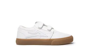 Lakai Griffin Kids Leather Skate Shoes - White/Gum