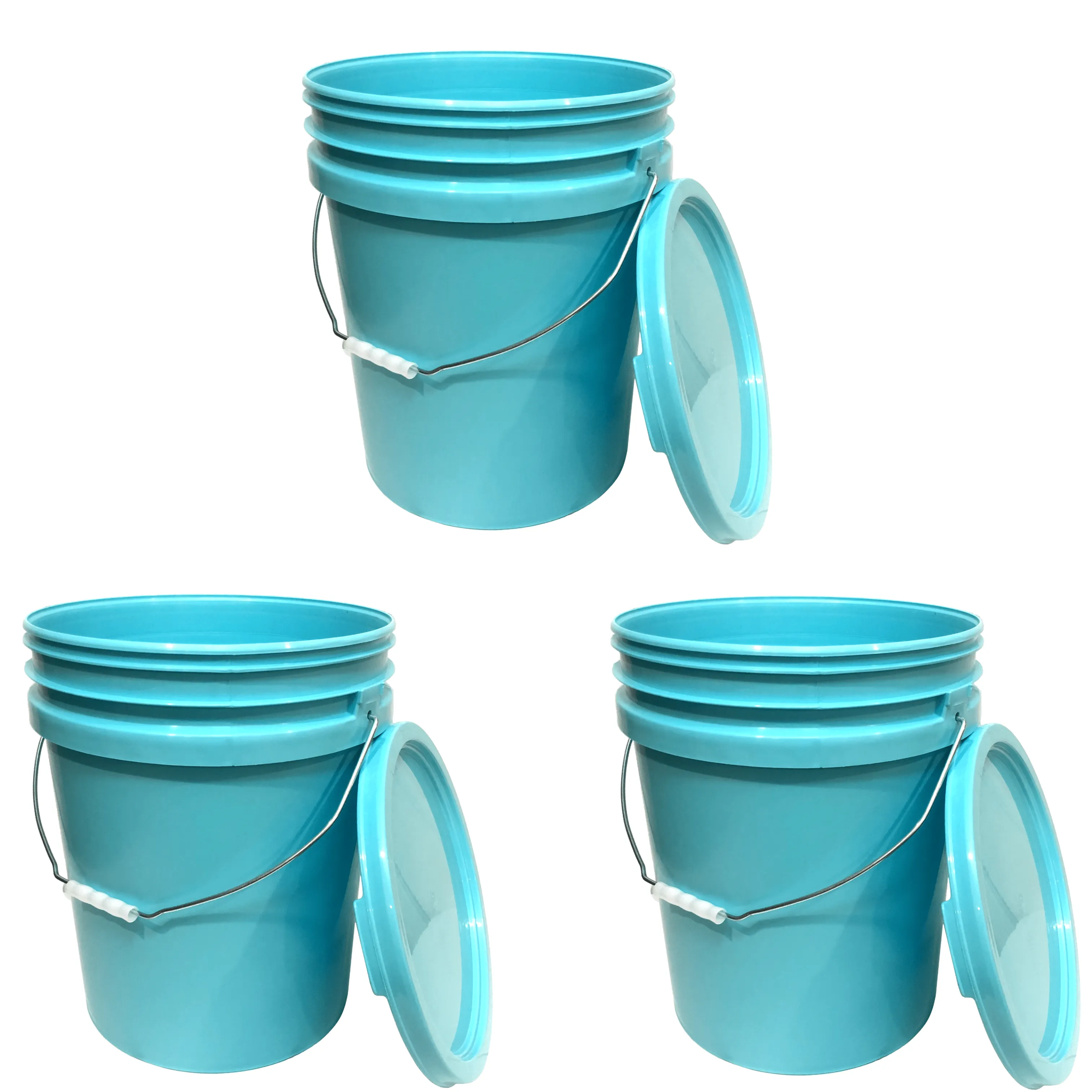 Lee Fisher Sports Bucket - 5 Gallon Bucket Metal handle with Lid, Blue
