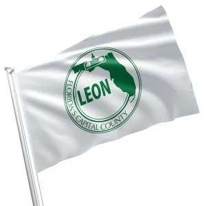 Leon County Florida State USA United States of America Flag Banner
