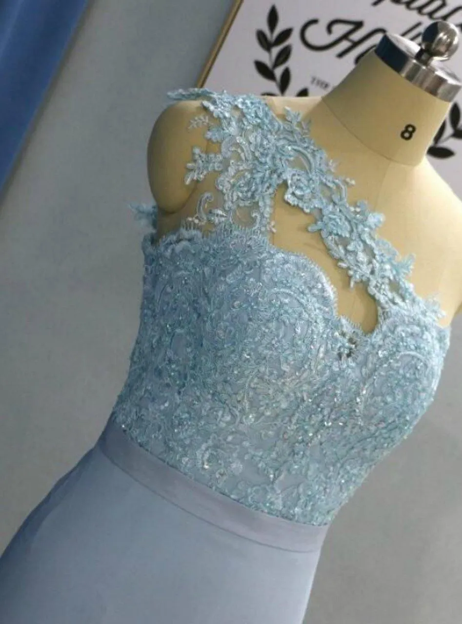 Light Sky Blue Short Knee Length One Shoulder Homecoming Dresses HD0045