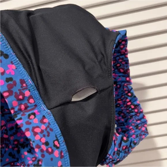 Lilly Pulitzer Karena Ruffle Sports Bra, Blue Flare, Growl and Prowl