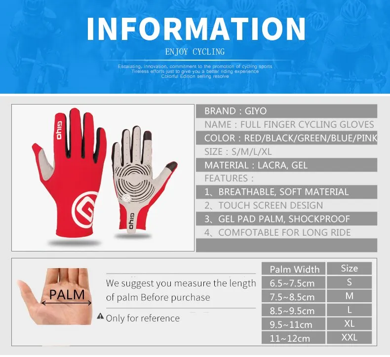 Long Finger Cycling Gloves