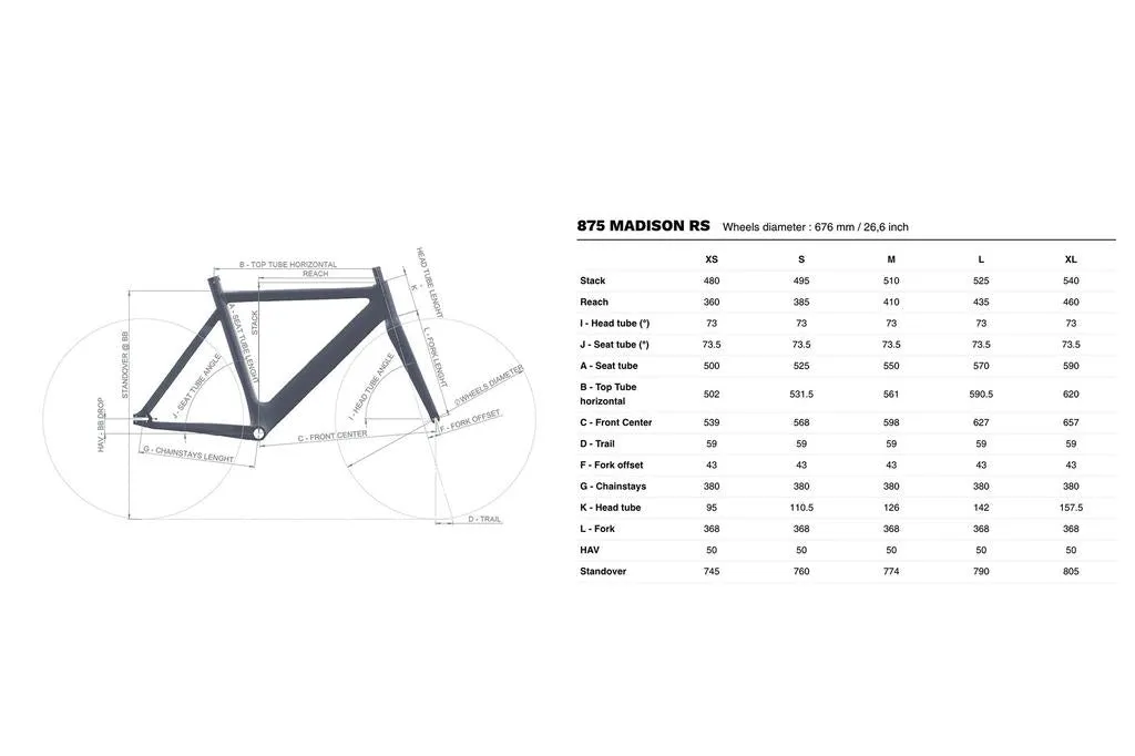 LOOK 875 Madison RS Track Frame - Proteam Gloss Black
