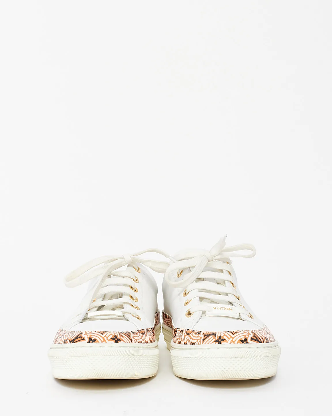 Louis Vuitton White Leather Stellar Low Top Sneakers - 36