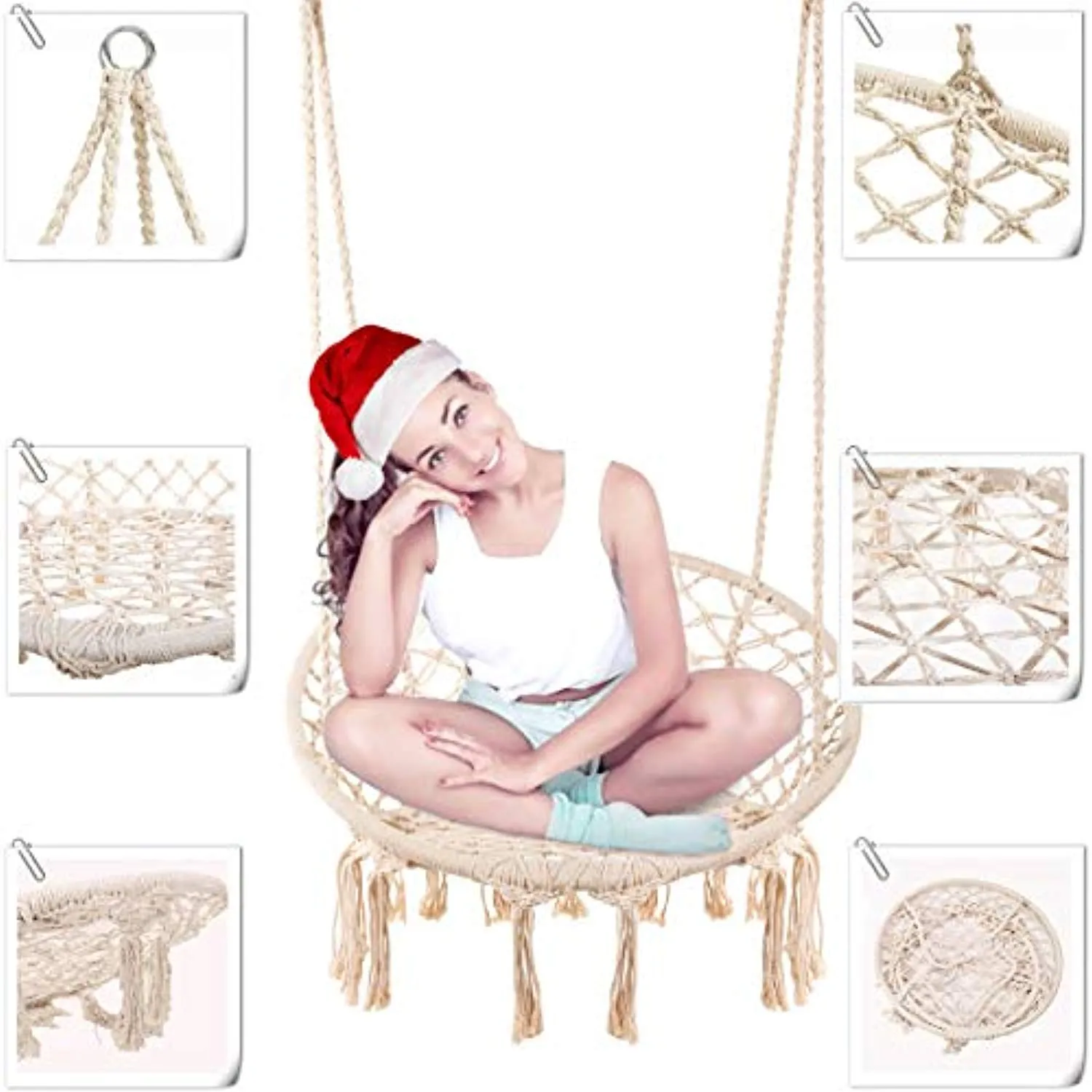 Macrame Hammock Chair for Indoor or Outdoor
