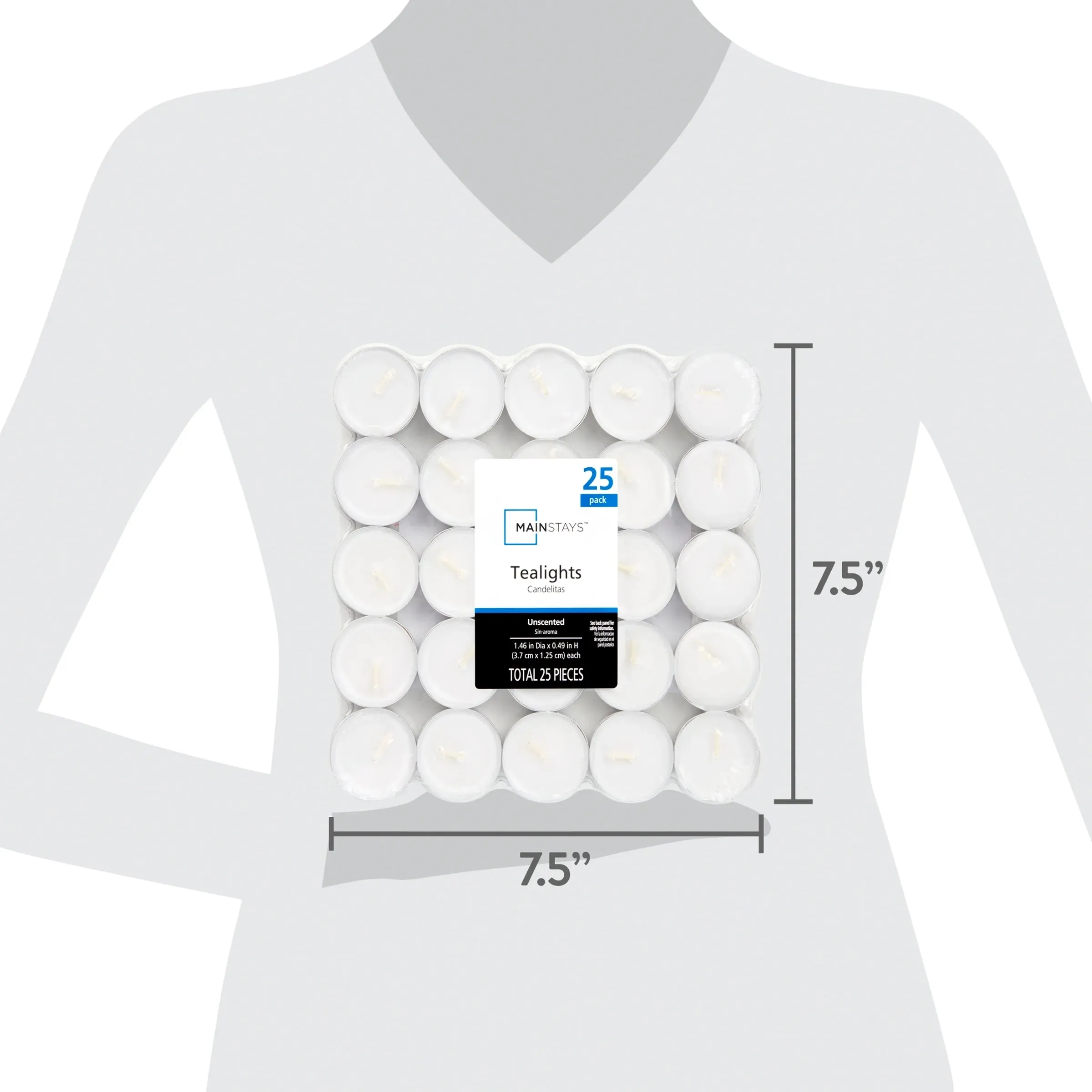 Mainstays White Unscented Indoor/Outdoor Tealight Candles, 100 Count