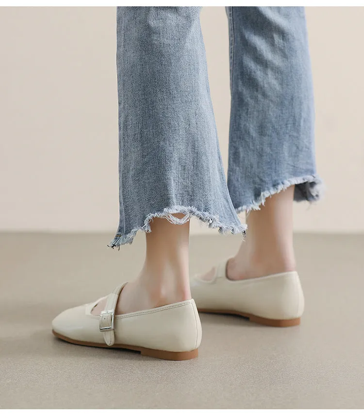 Mary Jane Shoes Cute Slim Split Toe Soft Flat Women's Shoes