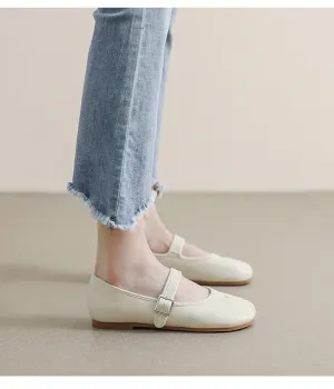 Mary Jane Shoes Cute Slim Split Toe Soft Flat Women's Shoes