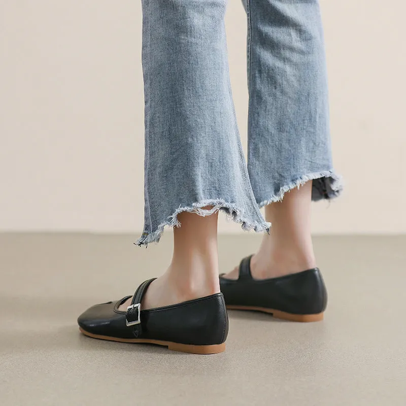 Mary Jane Shoes Cute Slim Split Toe Soft Flat Women's Shoes
