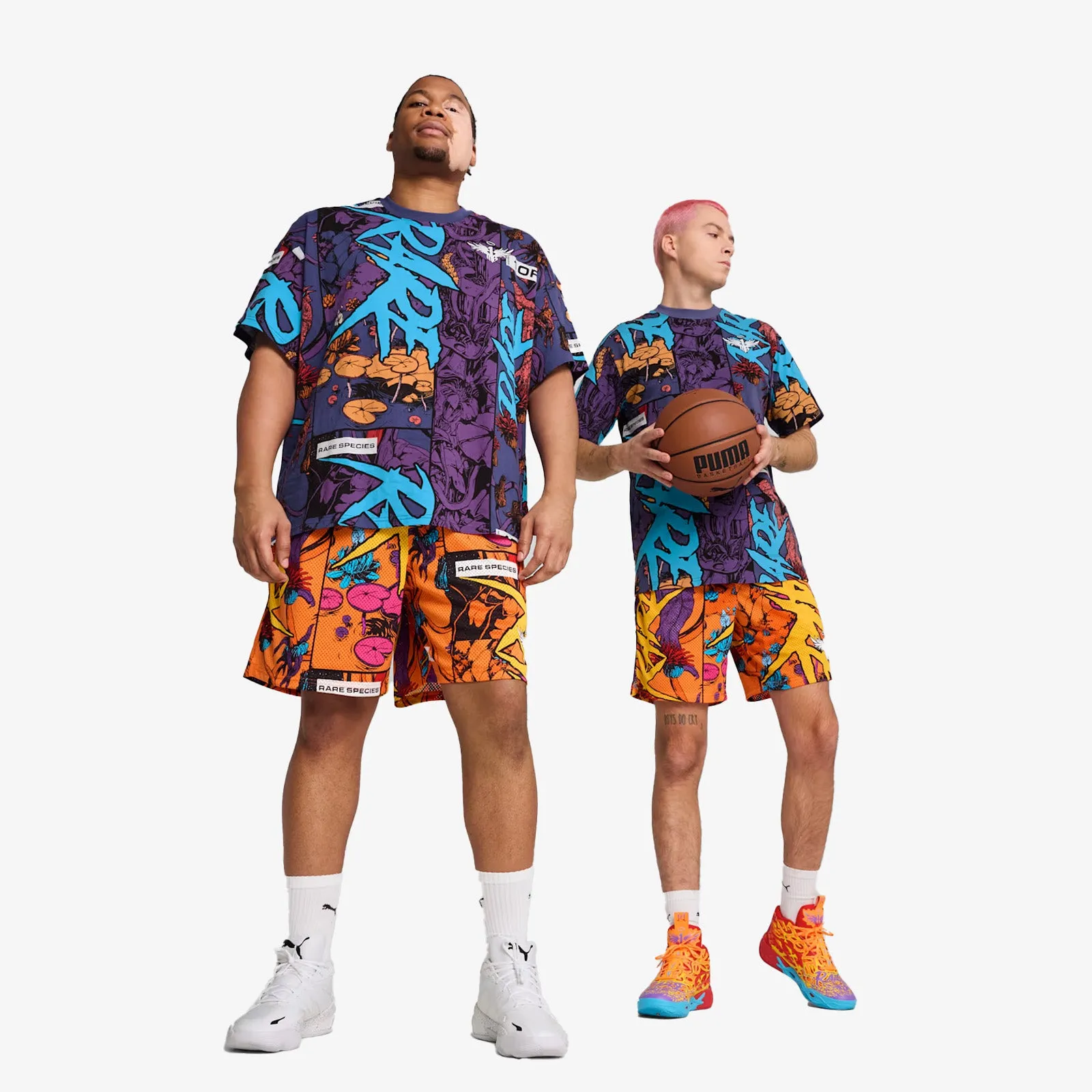 Melo Phoenix AOP Mesh Shorts - Orange Glow