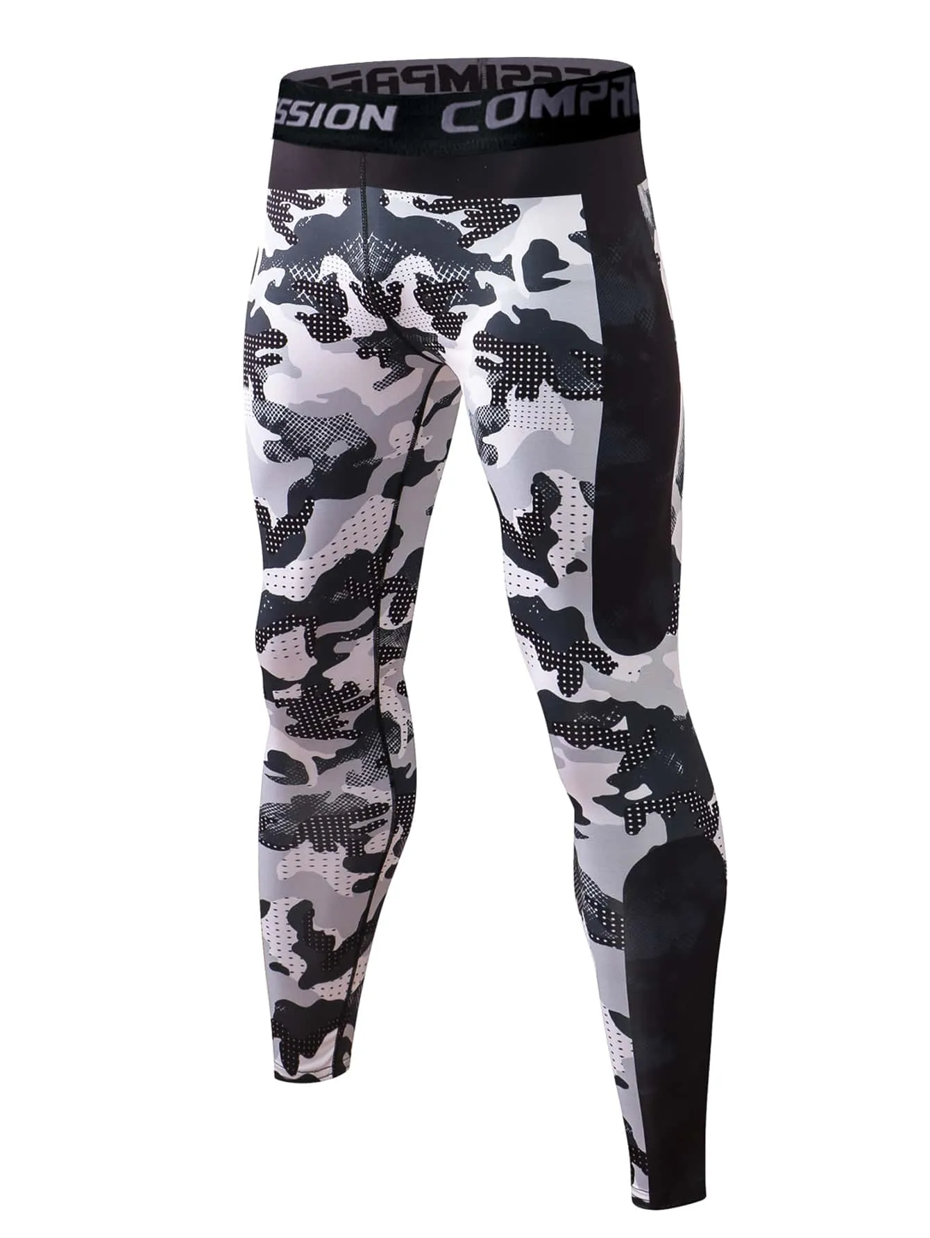 Men Camo Print Sports Tee With Letter Graphic Leggings