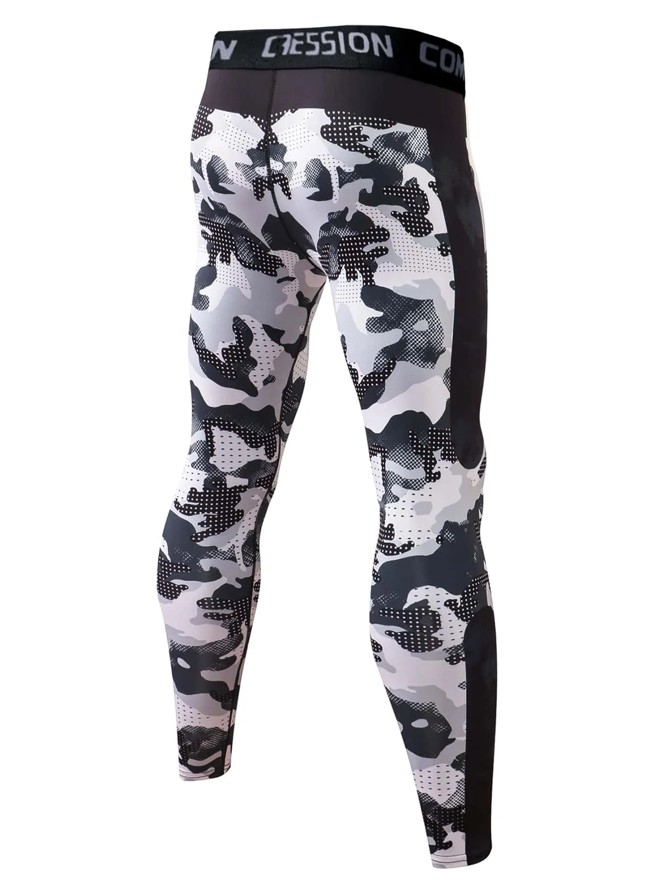 Men Camo Print Sports Tee With Letter Graphic Leggings