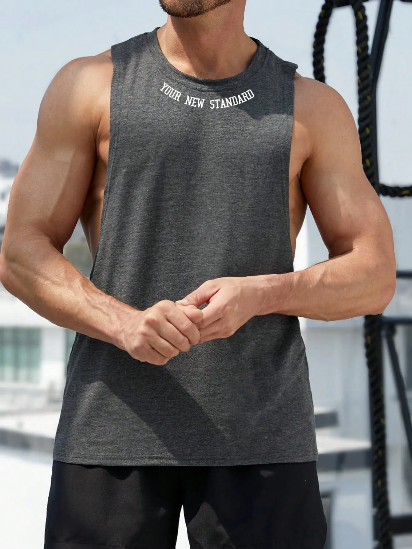 Men Letter Graphic Sports Tank Top