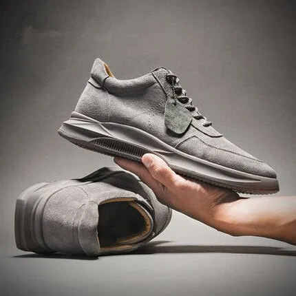 Men Shoes 2020 New Autumn Winter Trend Flat Shoes Pig Leather Plus Velvet Warm Cotton Shoes Anti-slip Martin Tooling Casual Shoes