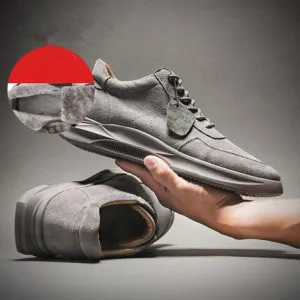 Men Shoes 2020 New Autumn Winter Trend Flat Shoes Pig Leather Plus Velvet Warm Cotton Shoes Anti-slip Martin Tooling Casual Shoes