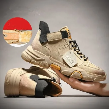 Men Shoes 2020 New Autumn Winter Trend Flat Shoes Pig Leather Plus Velvet Warm Cotton Shoes Anti-slip Martin Tooling Casual Shoes