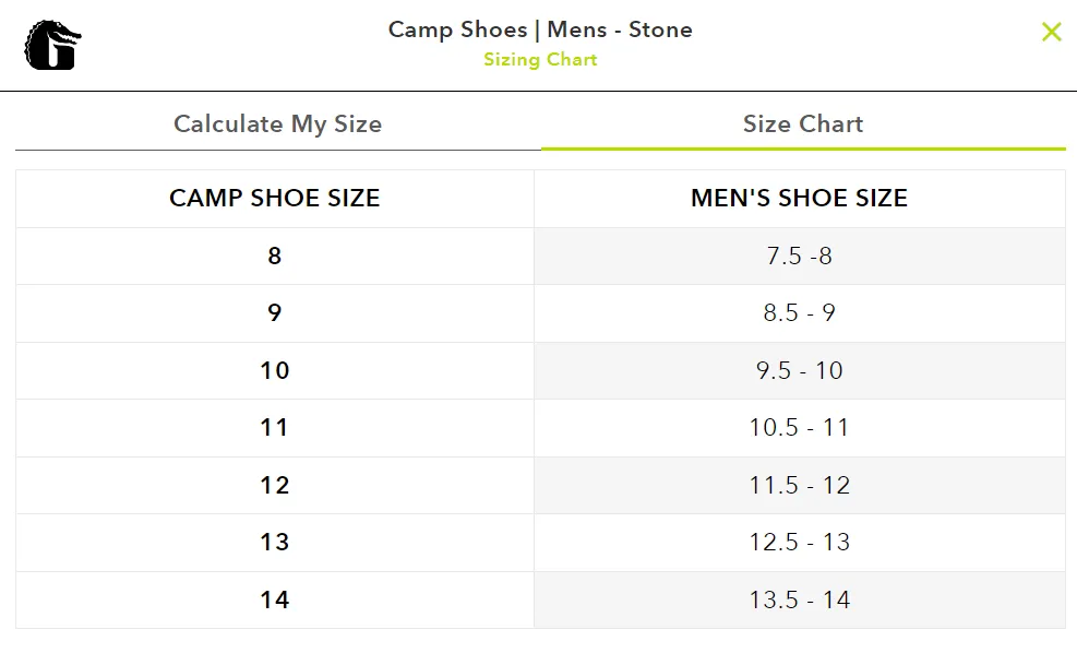 MENS STONE GATOR WADER CAMP SHOES