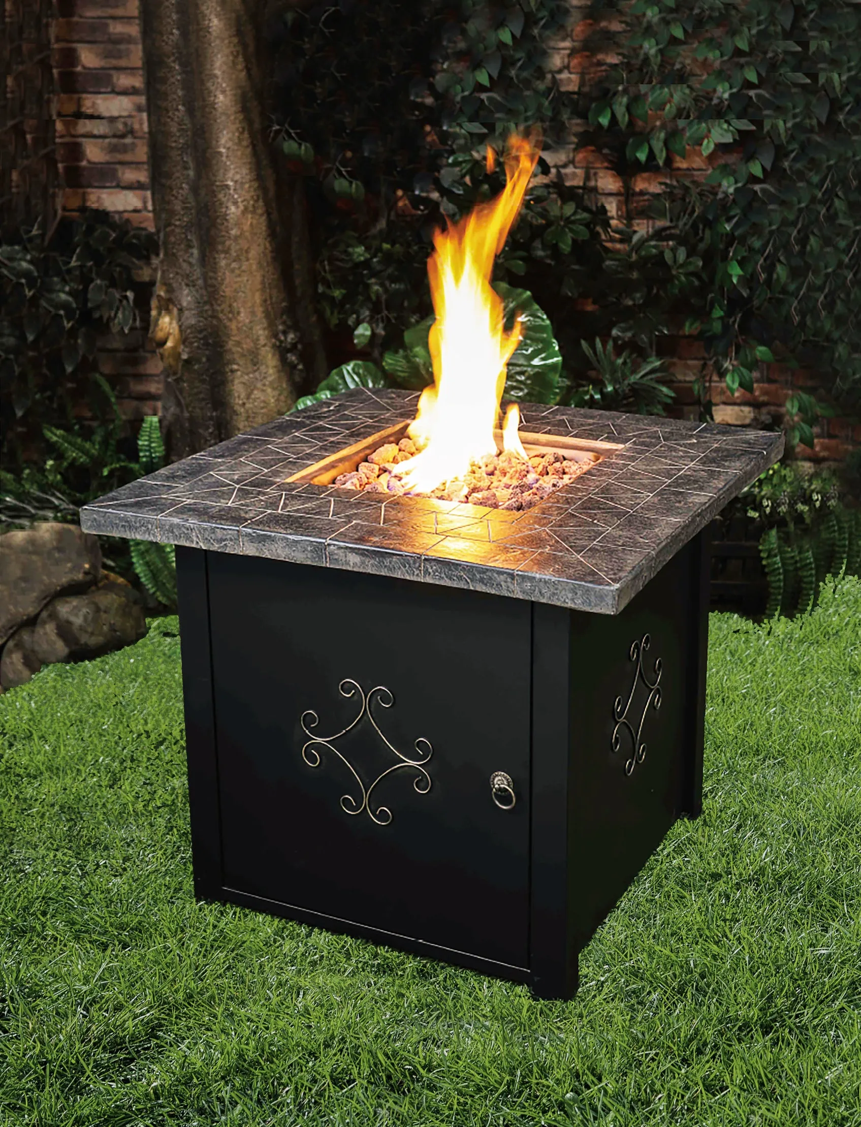 Metal and MGO Gas Firepit table,84g3678