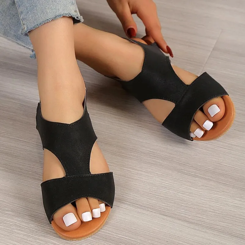 Minimalist T-Strap Sandal with Ankle Detail