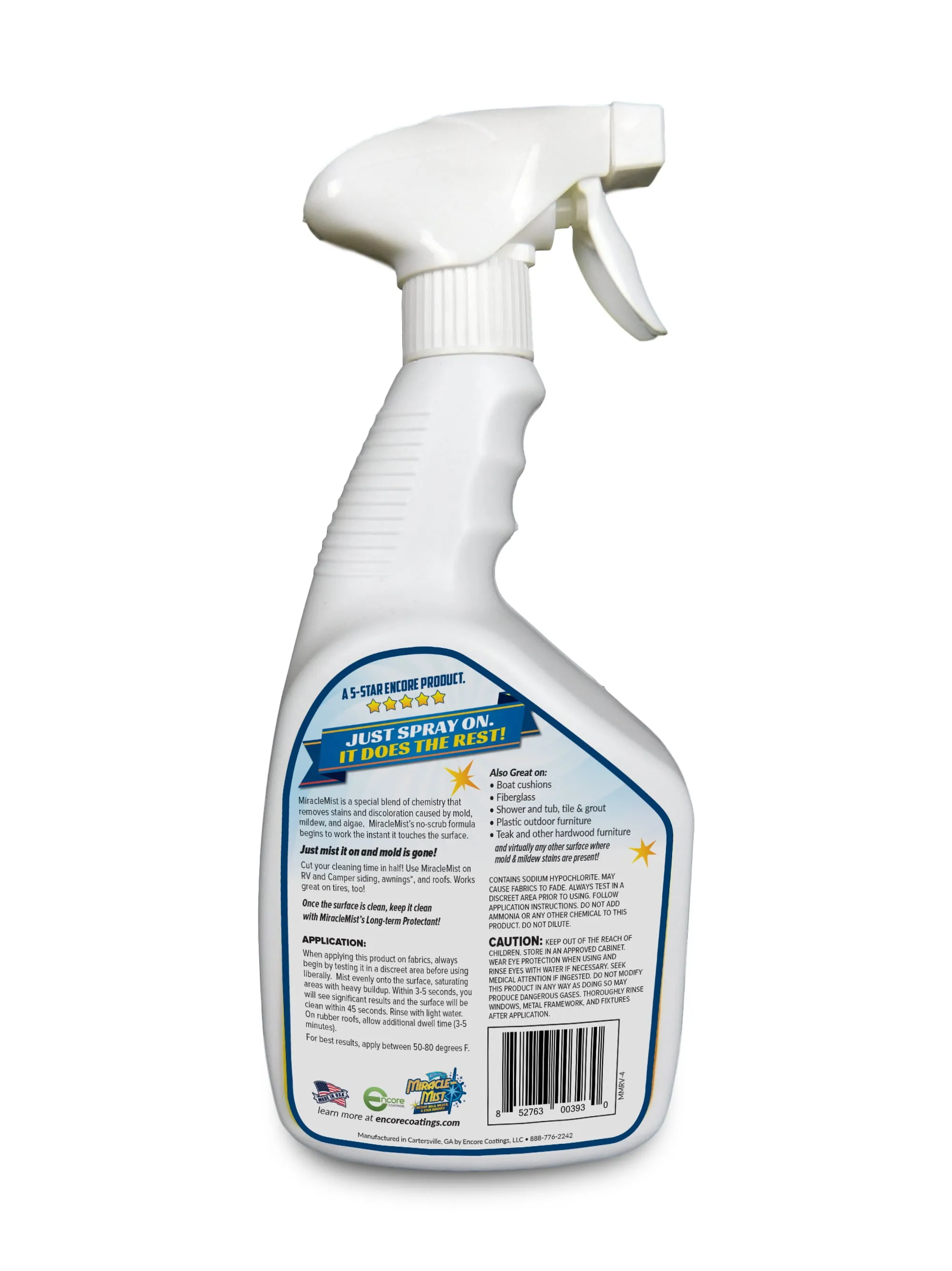 Miraclemist Instant - Mold and Mildew Spray Remover for RV and Boat'S Exterior a
