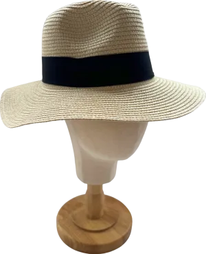 MKT Beige Straw Sun Hat One Size