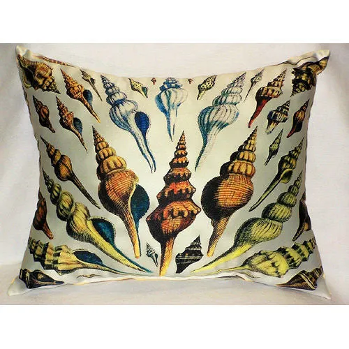 Multi-shells Antique Print Pillow - Indoor/Outdoor