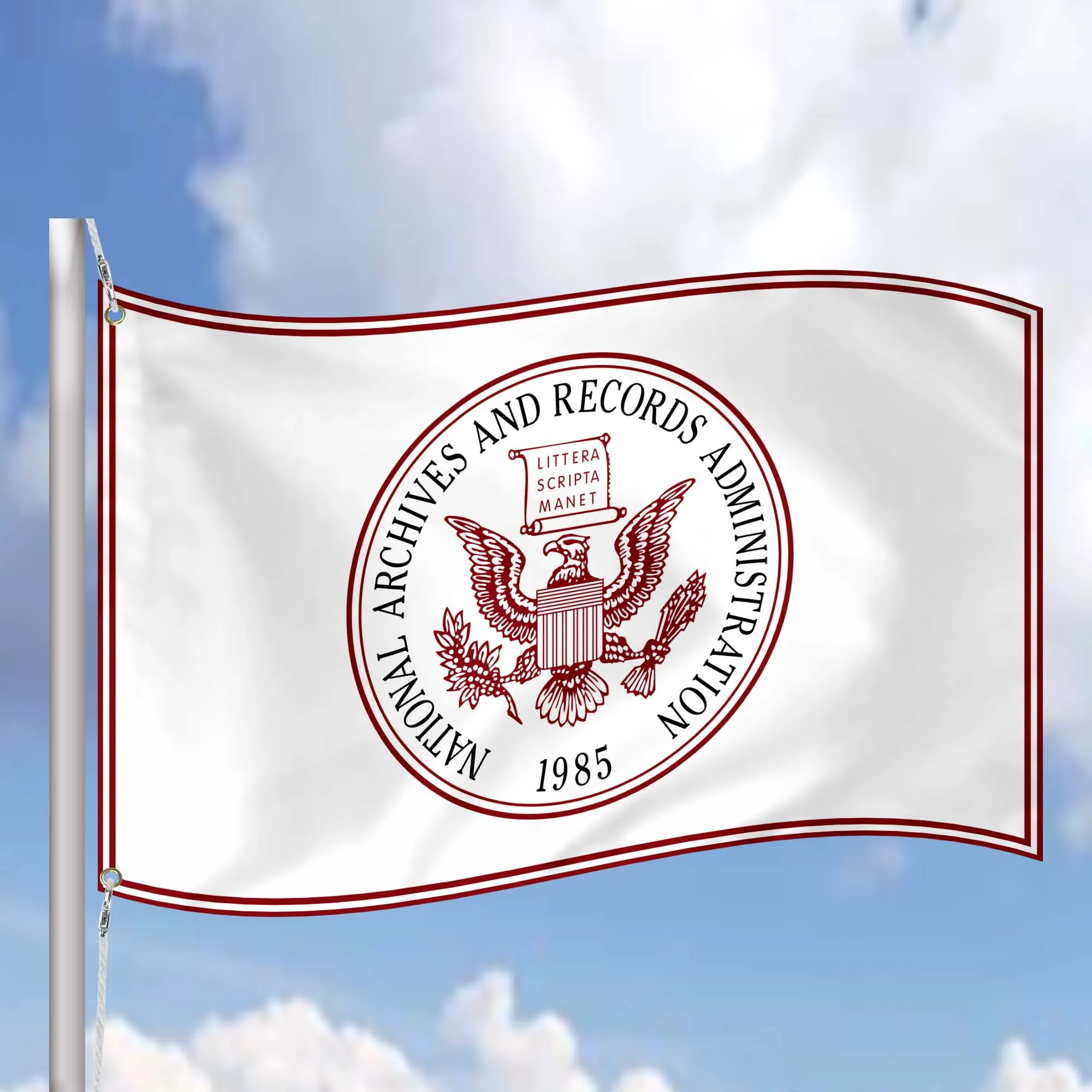 National Archives and Records Administration NARA Seal USA Flag Banner
