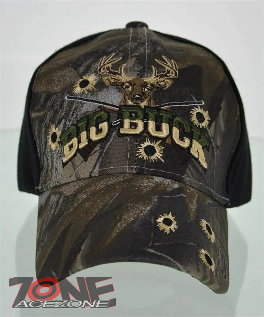 NEW! BIG BUCK HUNTER HUNT DEER BUCK OUTDOOR SPORTS CAP HAT CAMO BLACK