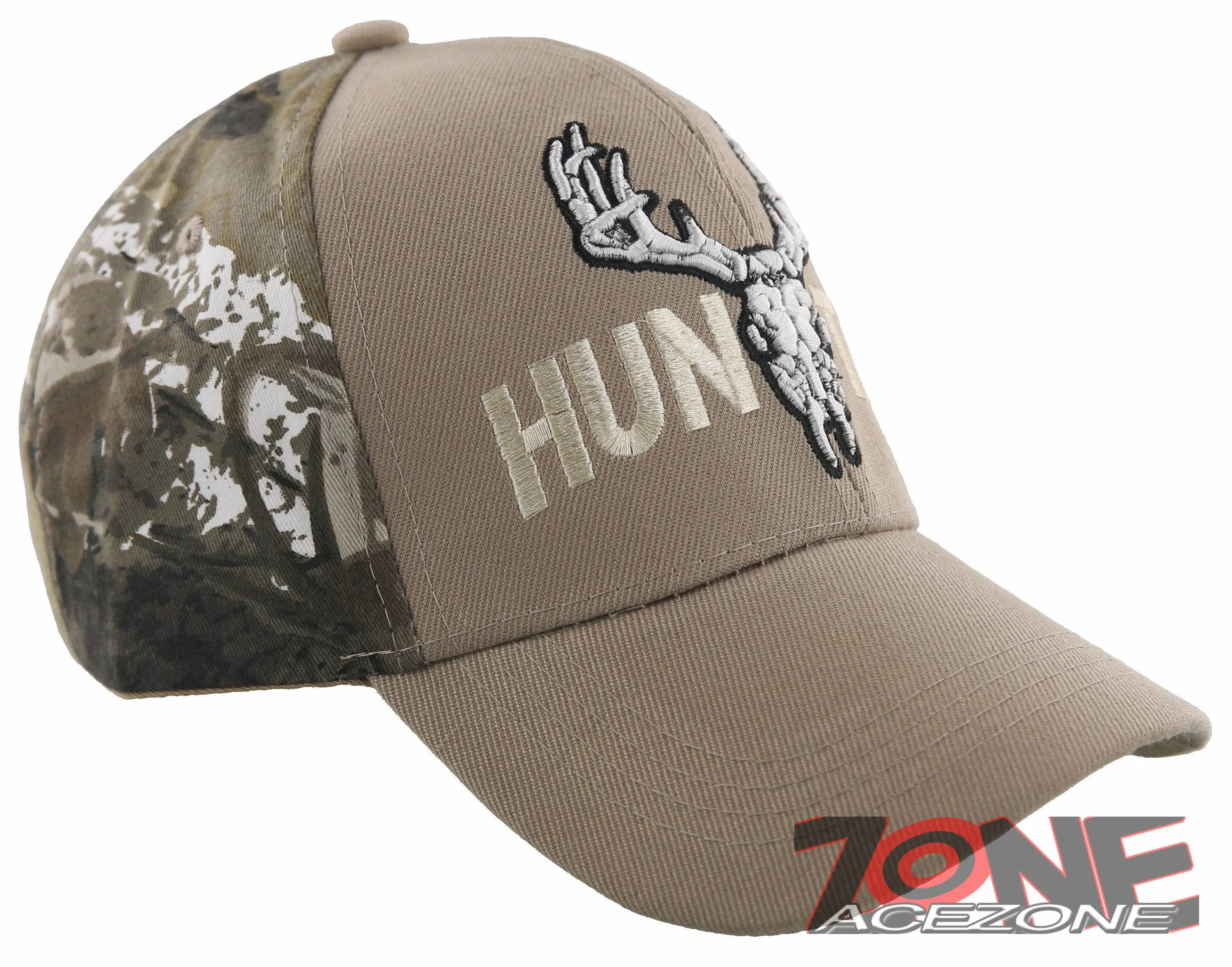 NEW! DEER HUNTER SKULL BUCK OUTDOOR SPORTS CAP HAT TAN CAMO