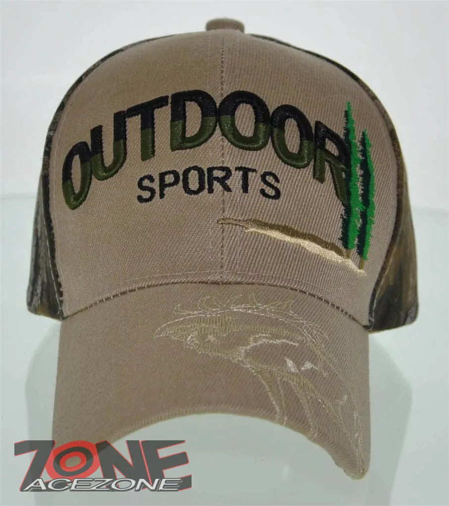 NEW! OUTDOOR SPORTS HUNTER HUNT ELK BUCK CAP HAT TAN CAMO