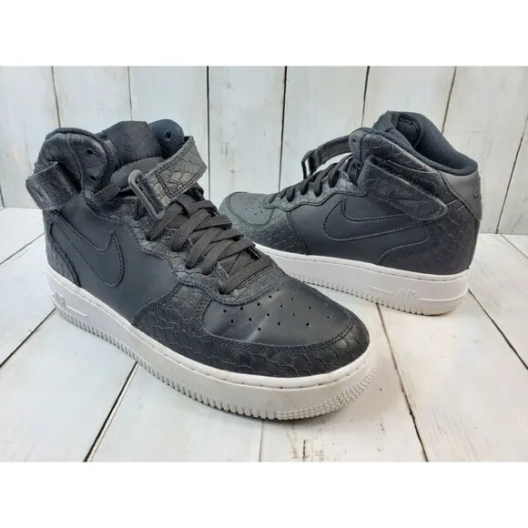 Nike Air Force 1 Mid GS Black Snake Sz 6.5Y Womens Sz 8 Shoes 820342-001 2017