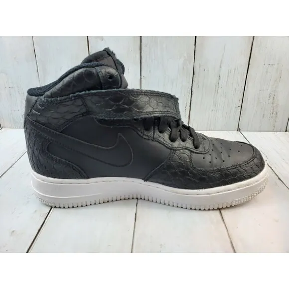 Nike Air Force 1 Mid GS Black Snake Sz 6.5Y Womens Sz 8 Shoes 820342-001 2017