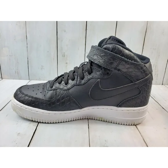 Nike Air Force 1 Mid GS Black Snake Sz 6.5Y Womens Sz 8 Shoes 820342-001 2017