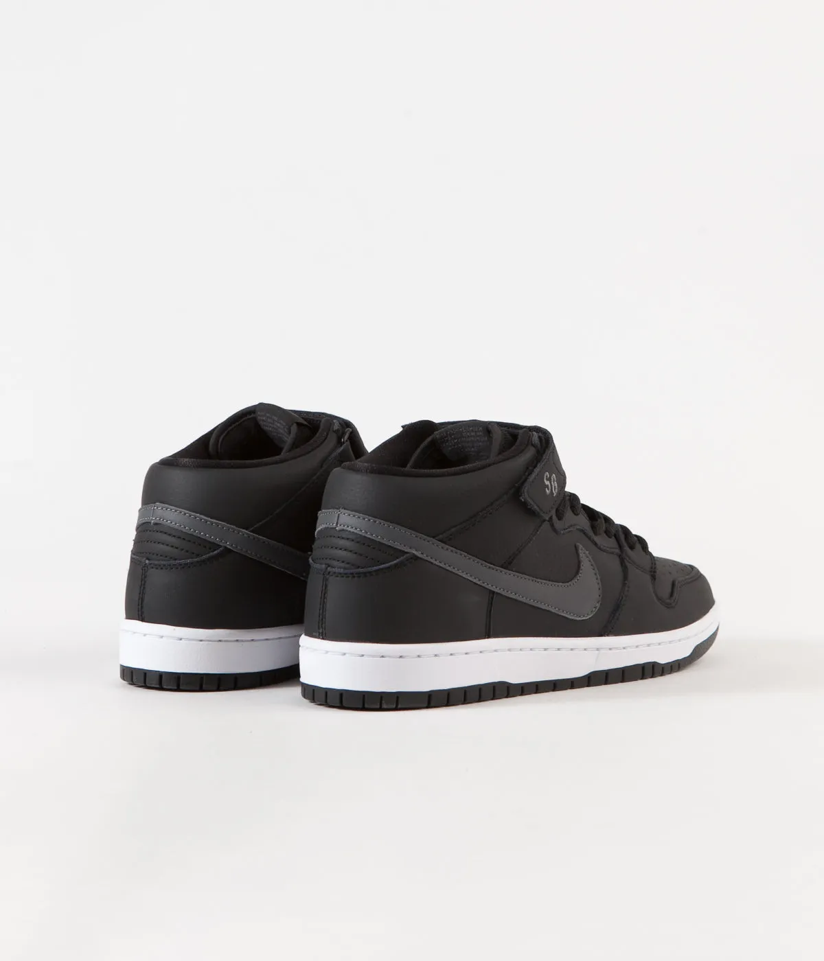 Nike SB Orange Label Dunk Mid Pro Shoes - Black / Dark Grey - Black - White