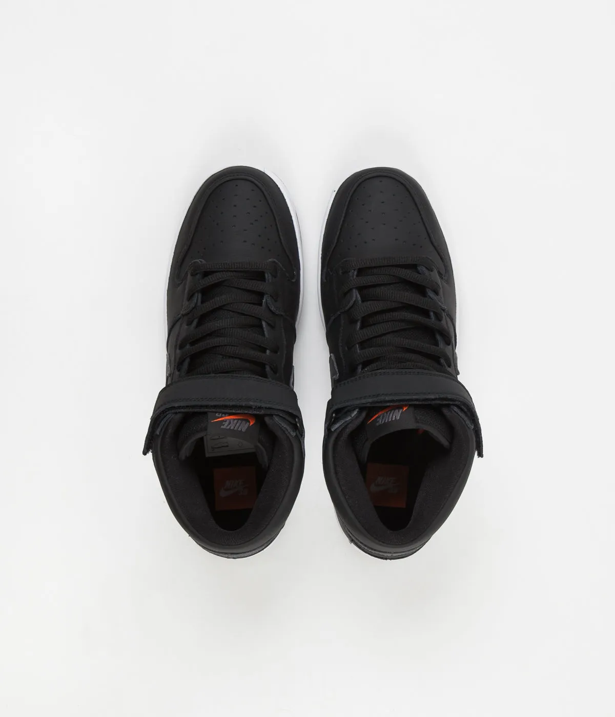 Nike SB Orange Label Dunk Mid Pro Shoes - Black / Dark Grey - Black - White