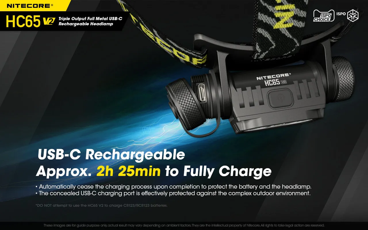 NITECORE 1750 LUMENS RECHARGEABLE HEADLAMP (HC65V2)