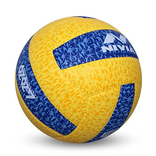 Nivia G-2020 Rubber Volleyball, (Yellow and Blue)