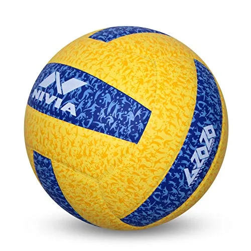Nivia G-2020 Rubber Volleyball, (Yellow and Blue)
