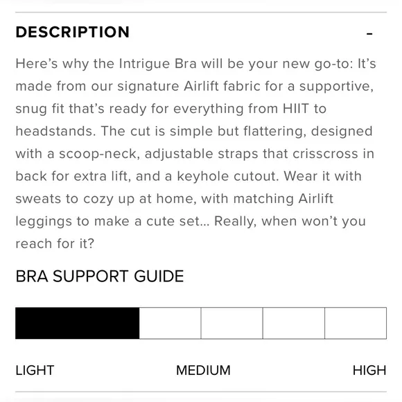 NWT ALO Yoga Airlift Intrigue Bra