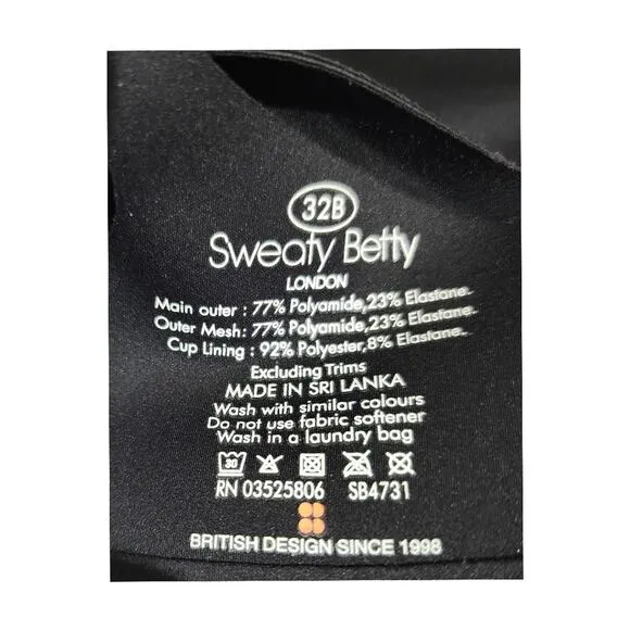 Nwtg Sweaty Betty All Train Sports Bra Size 32B