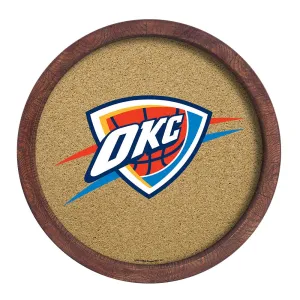 Oklahoma City Thunder: "Faux" Barrel Framed Cork Board