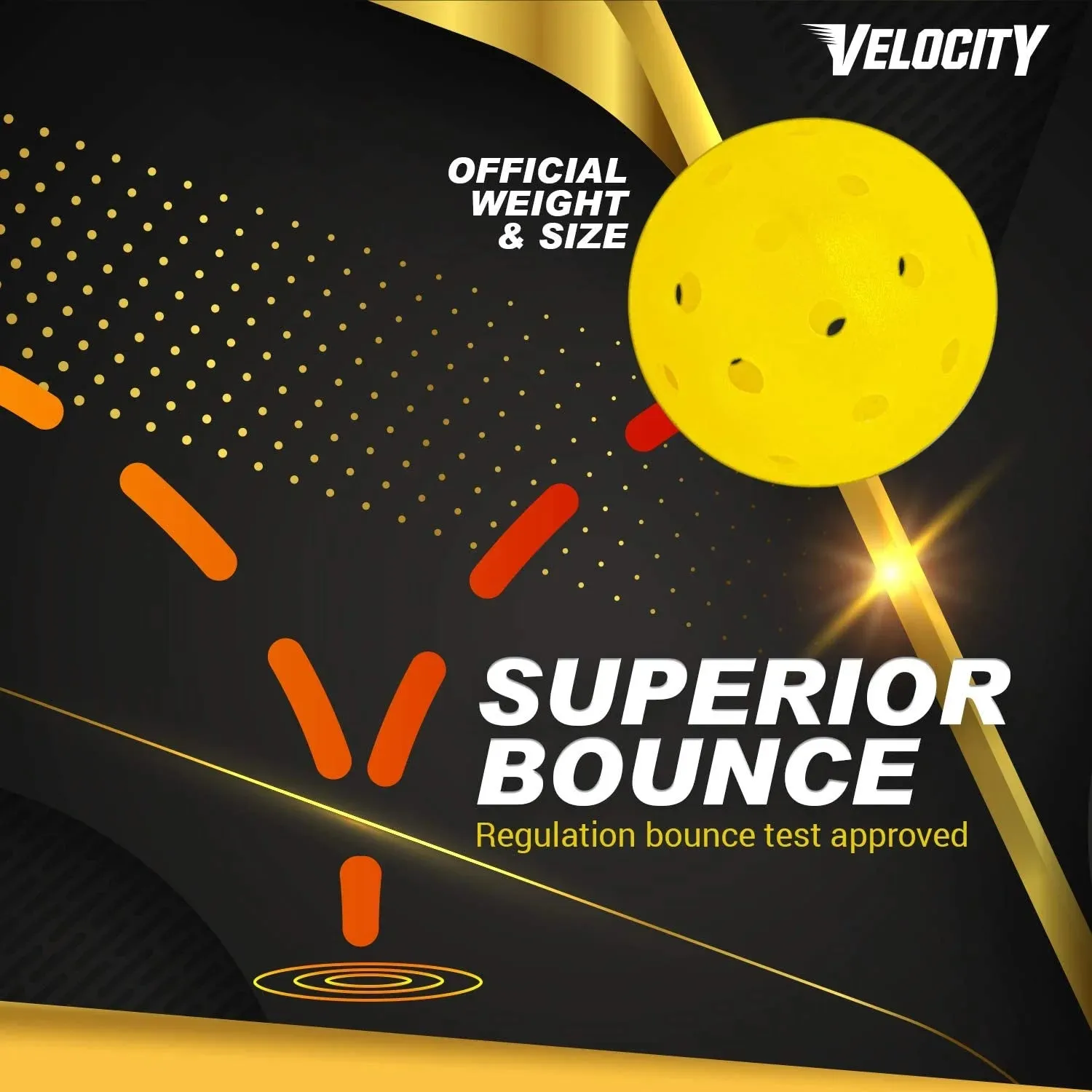 Outdoor 12 Count Yellow Pickleball Balls | Official Size Weight USAPA 40 Hole