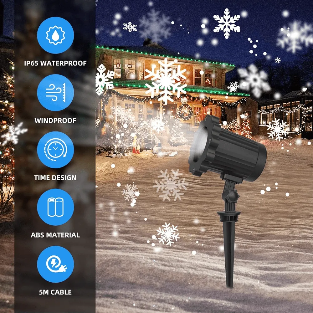 Outdoor Christmas Snowflake Projection Light