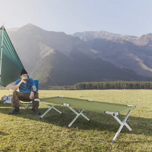 Outdoor Portable Folding Camping Cot with Carrying Bag Army Green Includes Carry