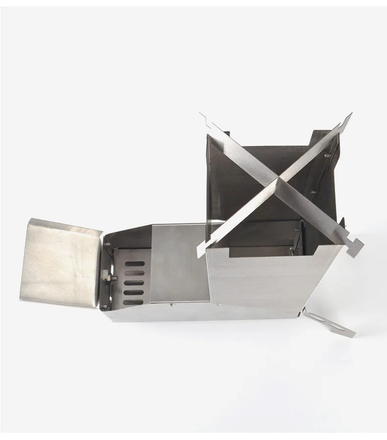 Outdoor stainless steel folding barbecue grill