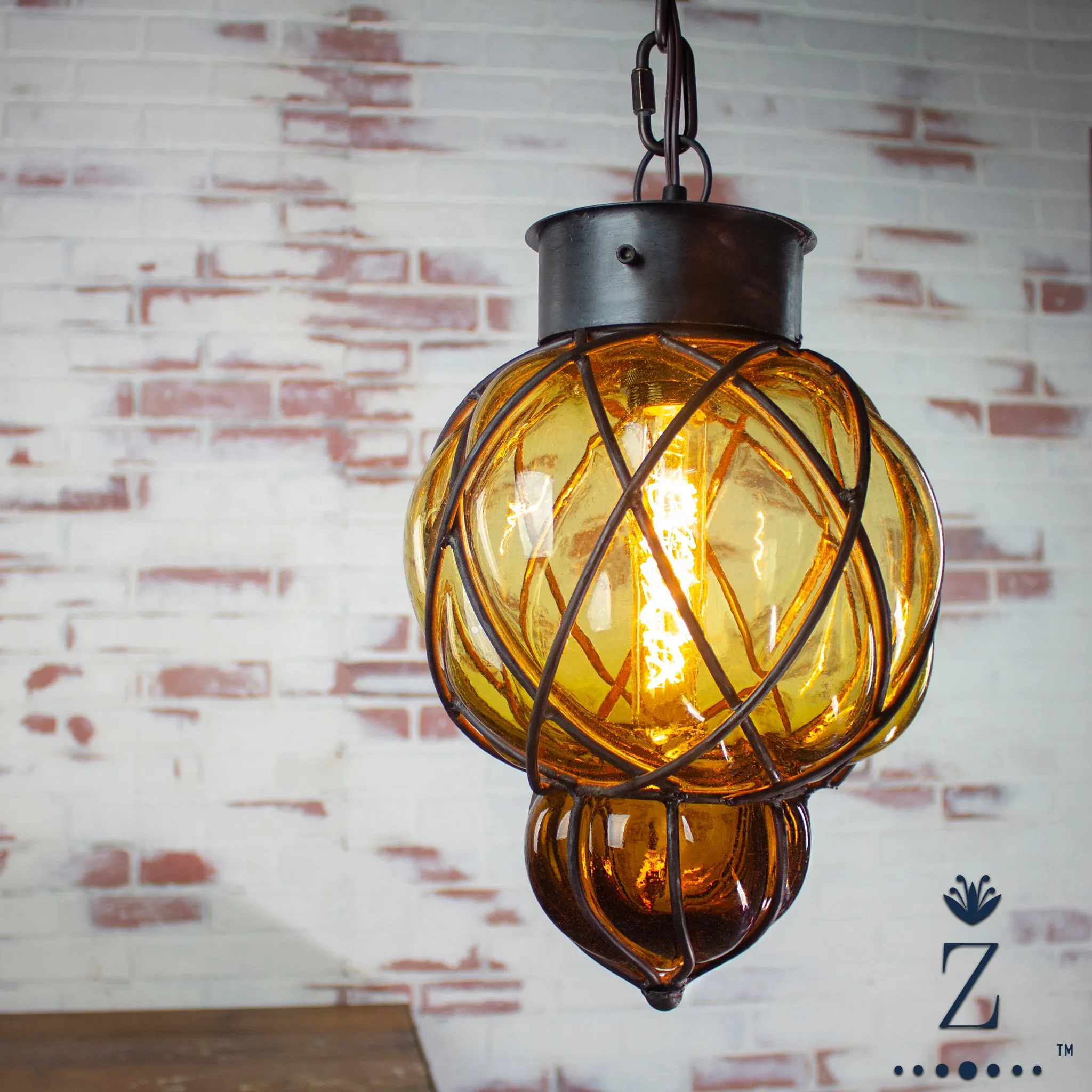 Piña Pendant Light | Small Amber
