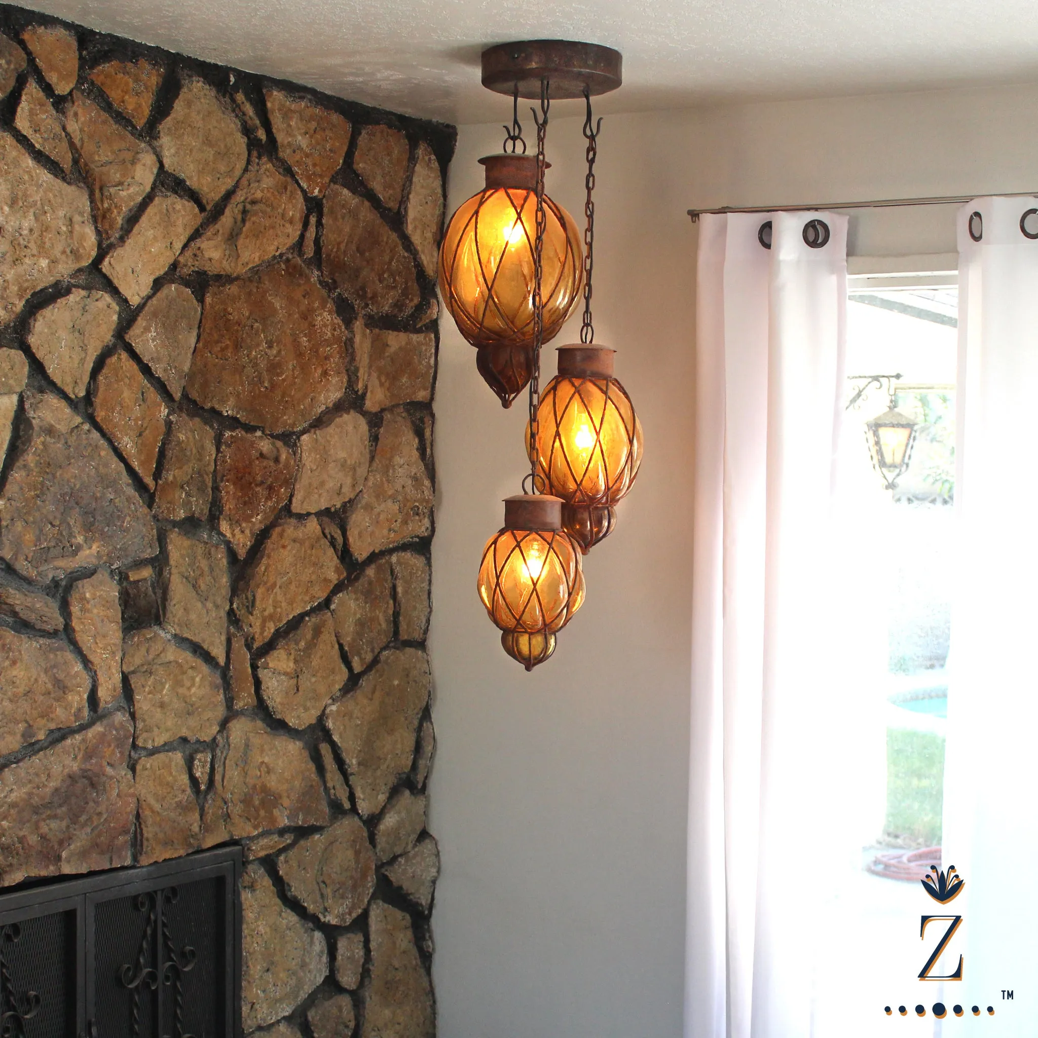 Piña Pendant Light | Small Amber