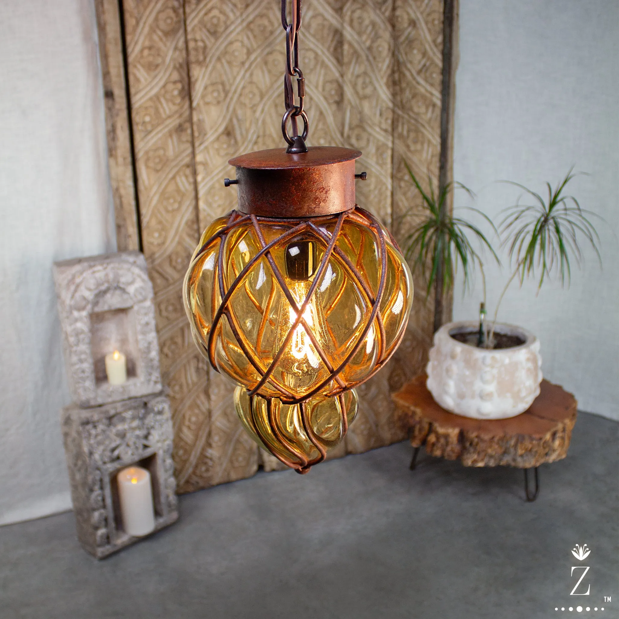 Piña Pendant Light | Small Amber